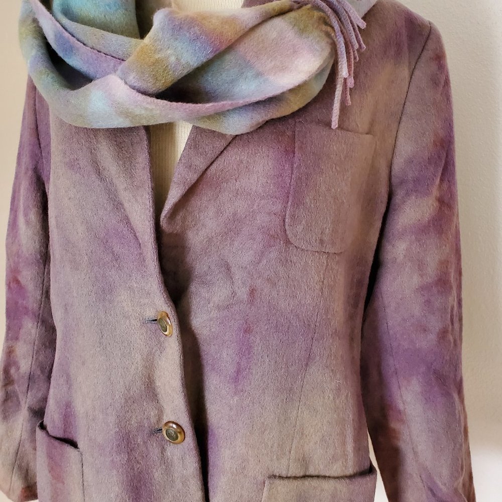 Wool camel Blazer coat Jacket purple 10 12 14 16 XL plus unisex Gray beige - Picture 11 of 15